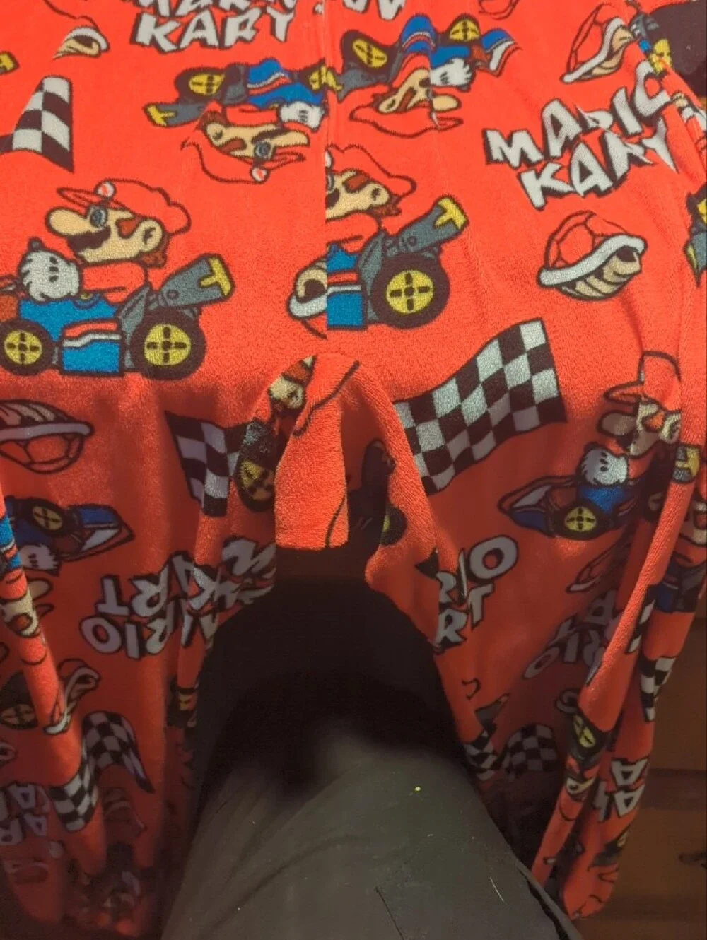 Kids One-Piece Pajama - Bright Red Racing Print